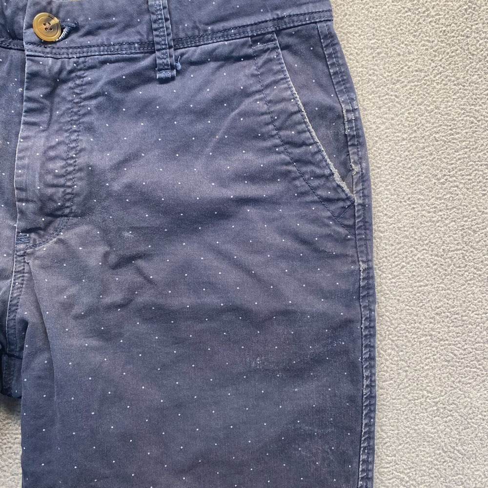 PRINCE & FOX Blue Slim Classic Chino Shorts Zip Fly Pockets Mens Size 31 - Picture 15 of 16